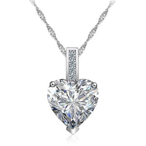 Beiver White Gold Color Crystal Heart Pendant Necklace