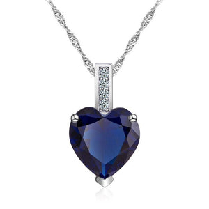 Beiver White Gold Color Crystal Heart Pendant Necklace