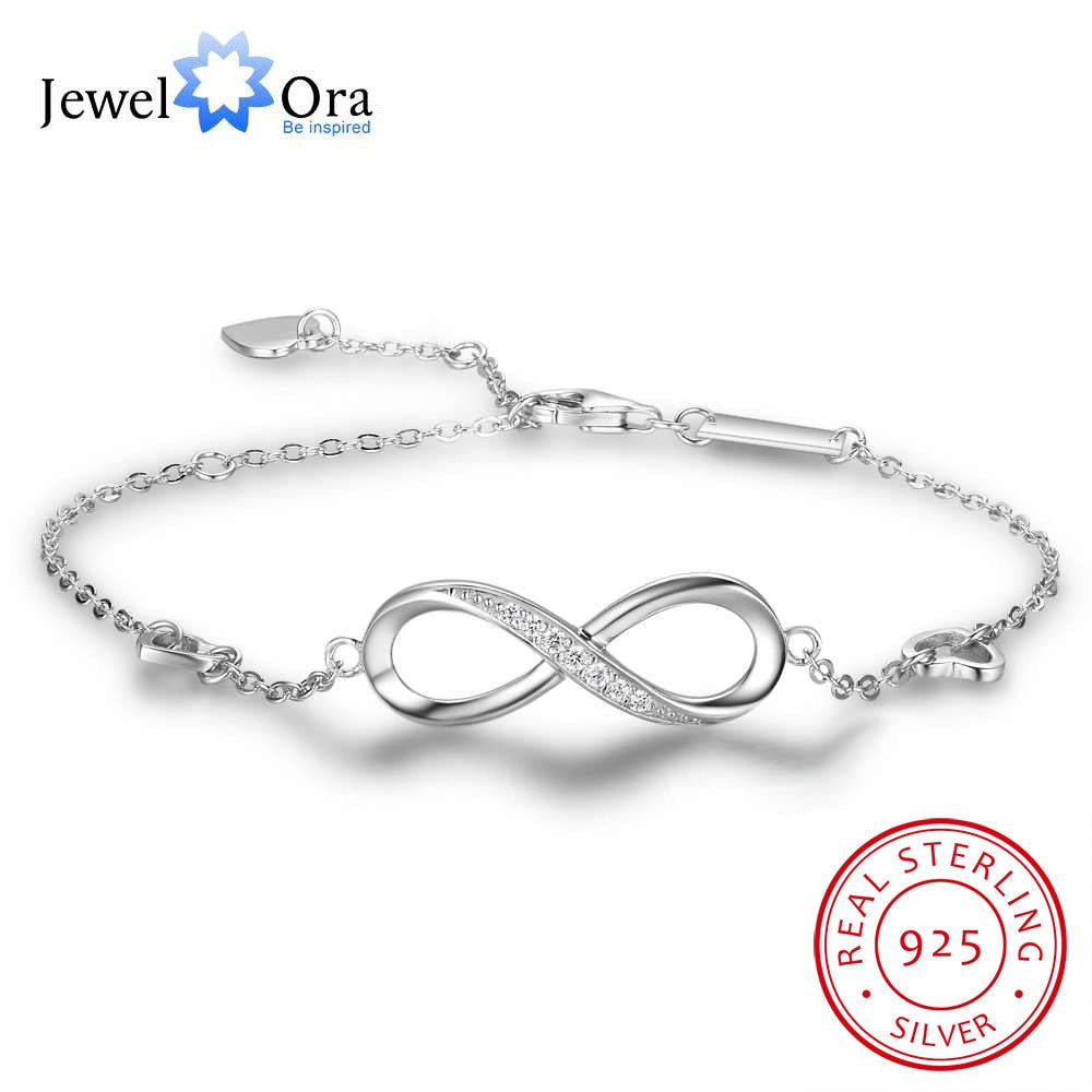 925 Sterling Silver Infinity Bracelets for Women