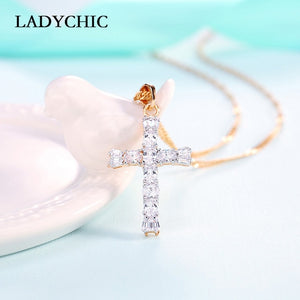 Elegant Gold Color Cross Pendant Necklace