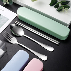 3pcs/set Cutlery Set Travel Portable Kitchen Tableware