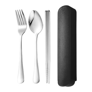 3pcs/set Cutlery Set Travel Portable Kitchen Tableware