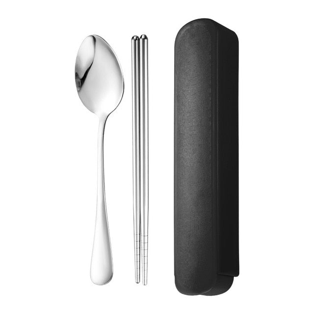 3pcs/set Cutlery Set Travel Portable Kitchen Tableware