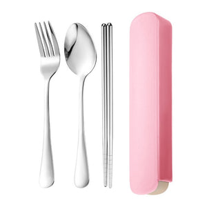 3pcs/set Cutlery Set Travel Portable Kitchen Tableware