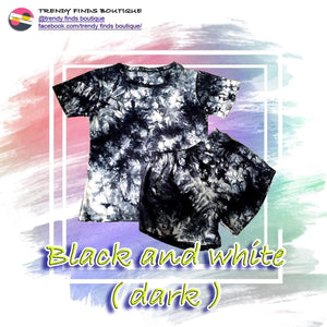 Black and White Dye Shirt Terno (Dark)