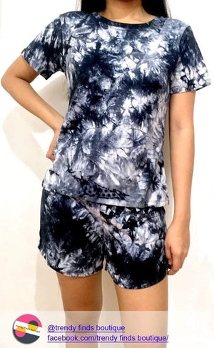 Black and White Dye Shirt Terno (Dark)